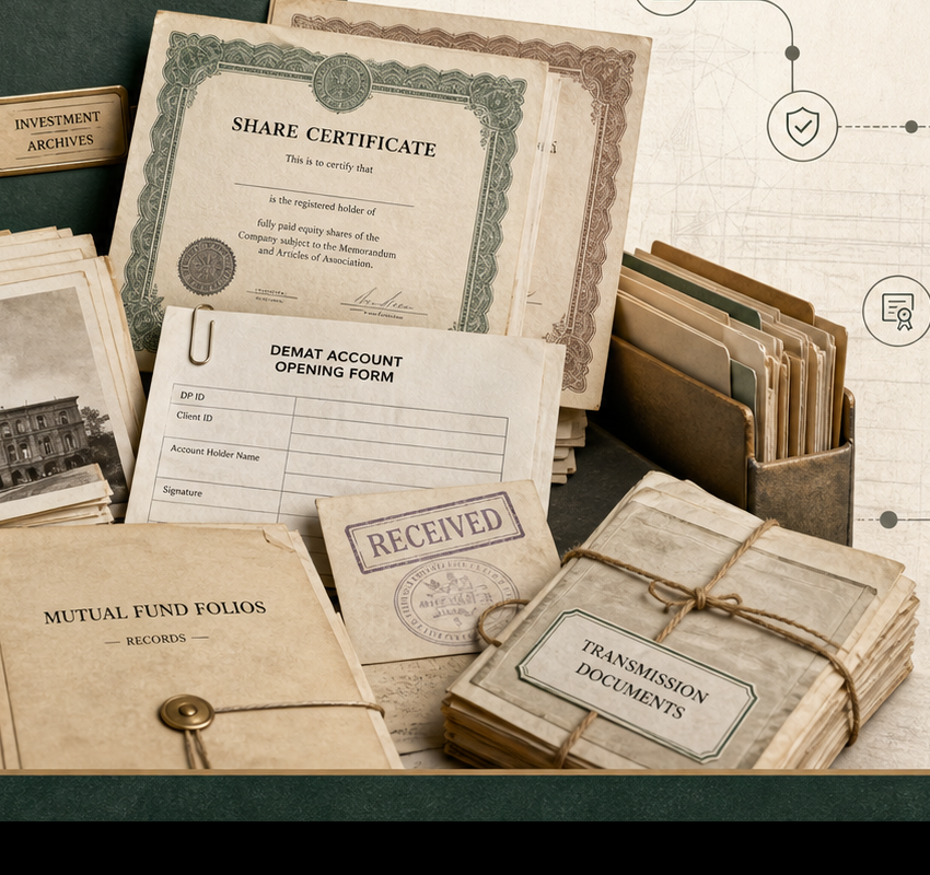 Old investment documents and certificates
